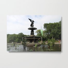 Angel Of The Waters Metal Print | Newyork, Landscape, Angelfountain, Photo, Christianeschulze, Digital, Centralpark, Fountain, Color, Bethesdafountain 