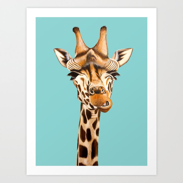 Giraffe Acrylic Painting Art Print By Anne Marieart Society6