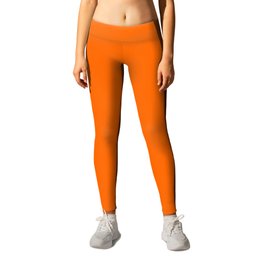 Neon Orange Solid Color Leggings | Digital, Orange, Colour, Plain, Colours, Minimalism, Single, Color, Solid, Colors 