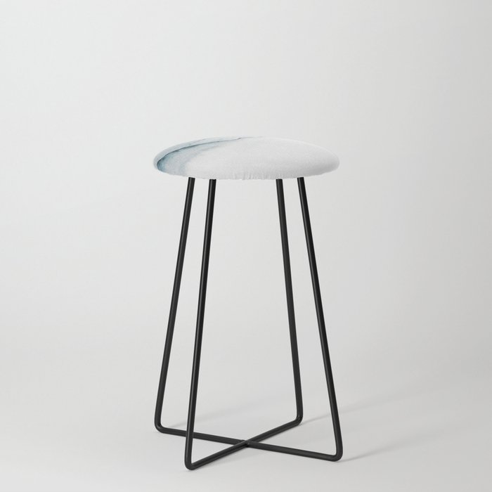 Blue Melancholic Mountains Counter Stool