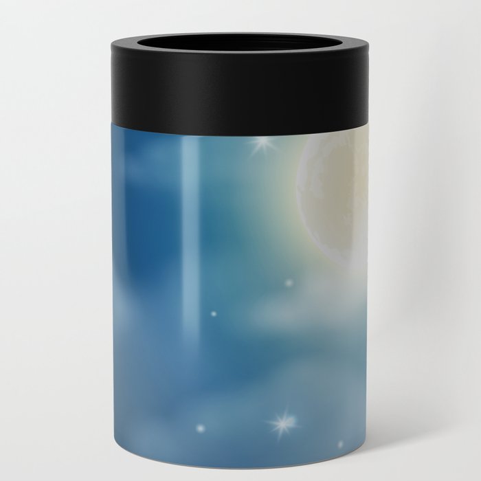 Magical Midnight Moon Starry Night Sky Can Cooler