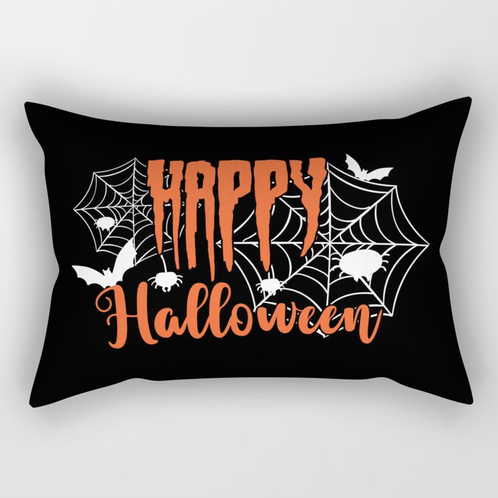 Happy Halloween Spooky Spiderwebs Rectangular Pillow