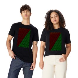 Trippy Triangle Color-Split (Red/Green) T Shirt