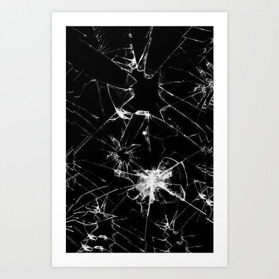 Shatterd+black Art Print
