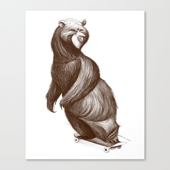 Skatepark Bear Canvas Print