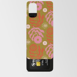 modflower pattern, olive + pink Android Card Case