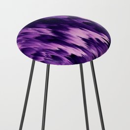 Modern Abstract Purple Lavender Coral Ombre Brushstrokes Ikat Counter Stool