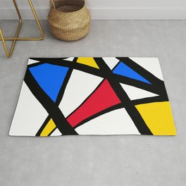 Red, Yellow, Blue Primary Abstract Area & Throw Rug