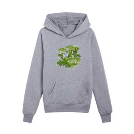 Moss and Flowers - White Kids Pullover Hoodies