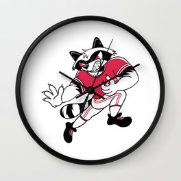Football Raccoon Funny Sport Animal Trash Panda Wall Clock