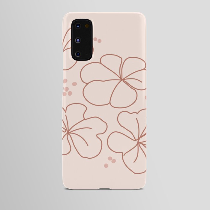 Wildflower leaves - cream Android Case