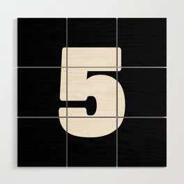 5 (White & Black Number) Wood Wall Art