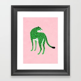 The Stare 2: Tropical Green Cheetah Edition Framed Art Print