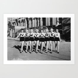 NEW YORK Vintage Girls Art Print