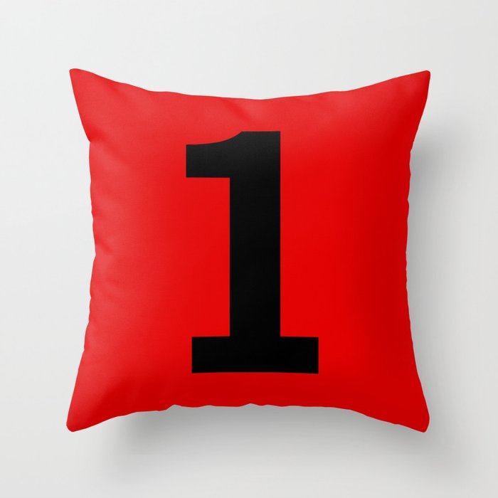 Number 1 (Black & Red) Throw Pillow