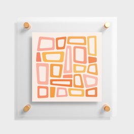 Mellow Mid Mod in Pink and Orange Floating Acrylic Print