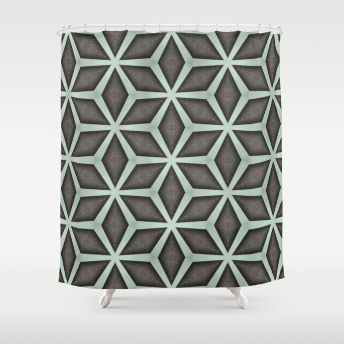 Mint Green Cream Chocolate Brown No 7 Shower Curtain By