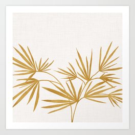 Metallic Gold Fan Palm Art Print