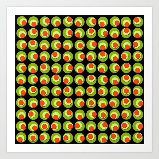 Green Olives and Pimentos Art Print