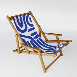S and U Sling Chair | Abstract, Monochrome, Digital, Blueart, Minimalblue, Scandinavian, Bluepattern, Bohemian, Abstractblue, Pattern 