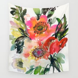 fresh poppy bouquet Wall Tapestry