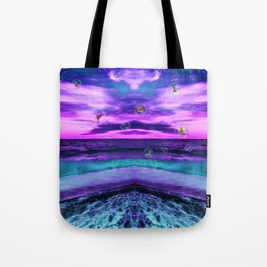 Birds in bubbles Tote Bag