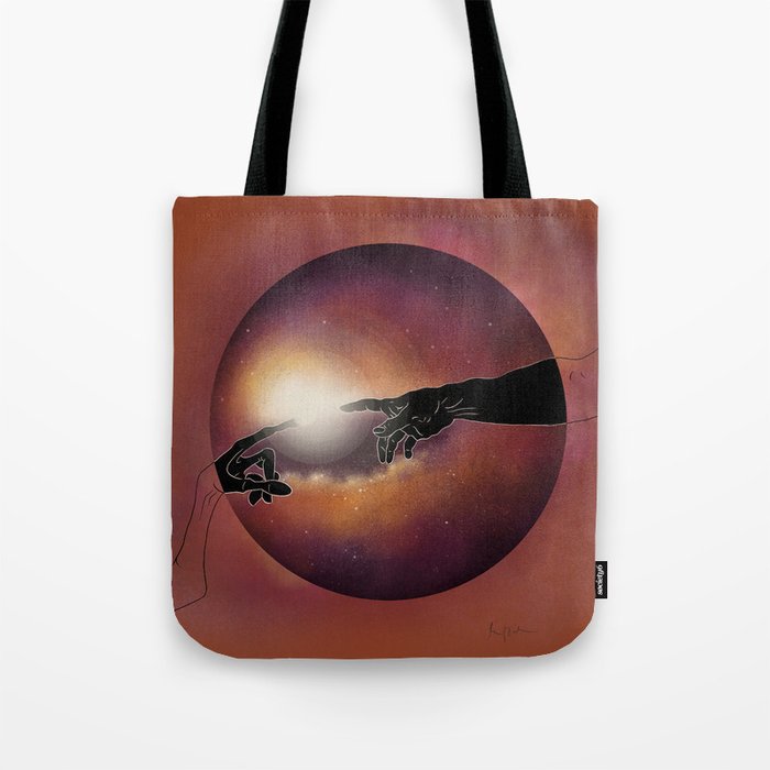 Life in Space - orange Tote Bag