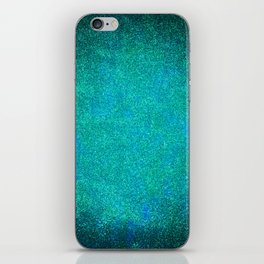 Turquoise Blue Glitter iPhone Skin