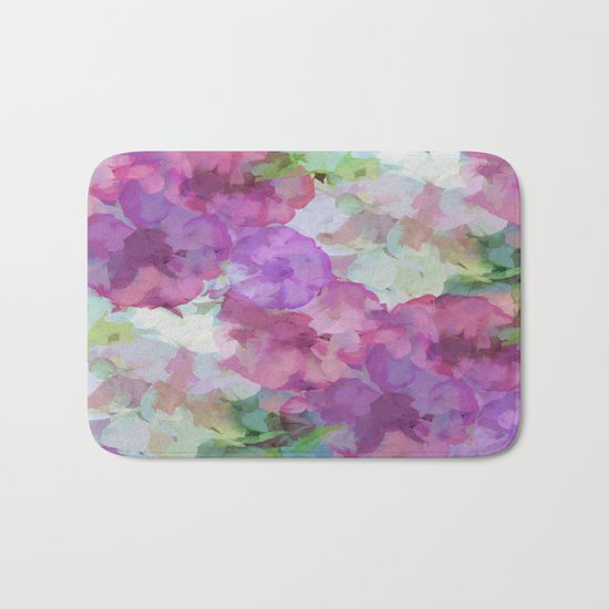 Sweet Peas Floral Abstract Bath Mat
