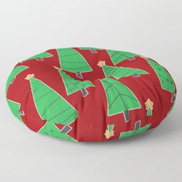 christmas trees in red Floor Pillow