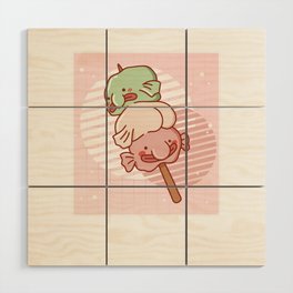 Funny Blobfish Snacks Cute Kawaii Aesthetic Wood Wall Art