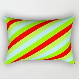 [ Thumbnail: Turquoise, Chartreuse, Red & Light Green Colored Lines/Stripes Pattern Rectangular Pillow ]