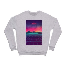 Vaporwave Grid Land Crewneck Sweatshirt