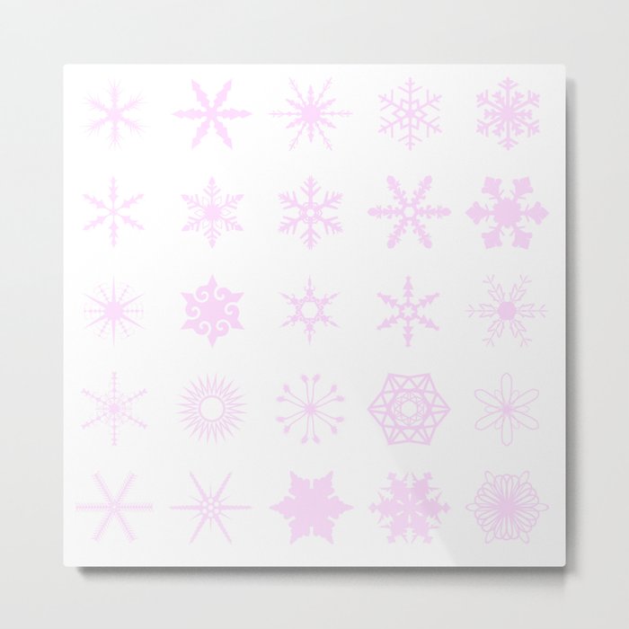 Pink Snowflakes Background Metal Print