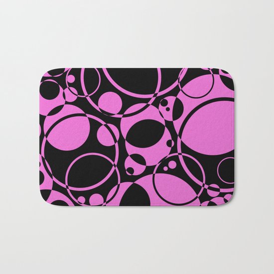 Black and pink bubbles pattern Bath Mat