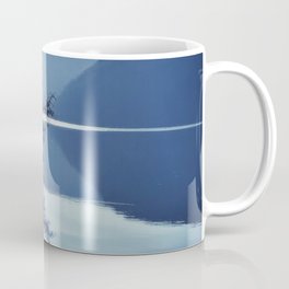 Deep blue northern mountain lake shore sunset Coffee Mug