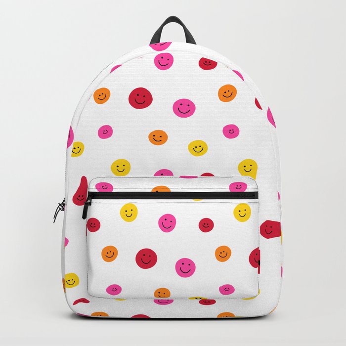 Happy Face Pattern (red/pink/yellow/orange) Backpack
