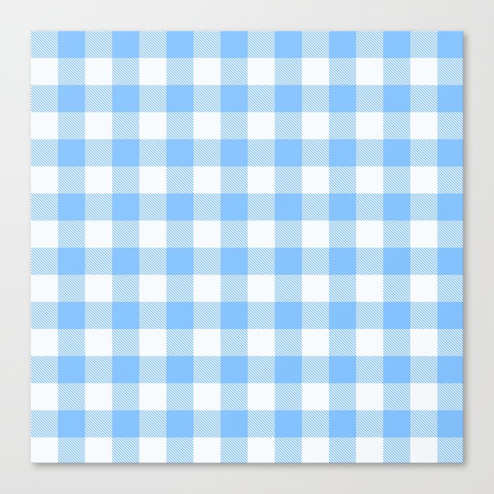 Farmhouse Light Blue Buffalo Plaid  Rustic Country Cottagecore Gingham Tartan Checkered Canvas Print