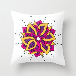 Lotus Mandala Throw Pillow