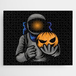 Astronaut With Pumpkin Halloween Jigsaw Puzzle