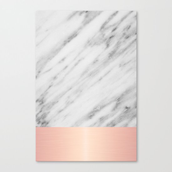 Real Italian Marble and Pink Canvas Print