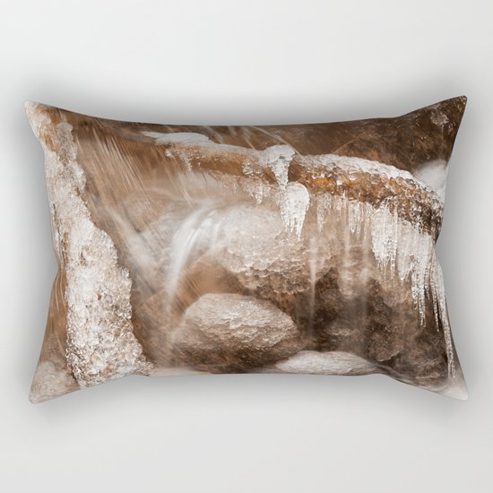 Frozen Harp Falls - Sepia Nostalgia Rectangular Pillow