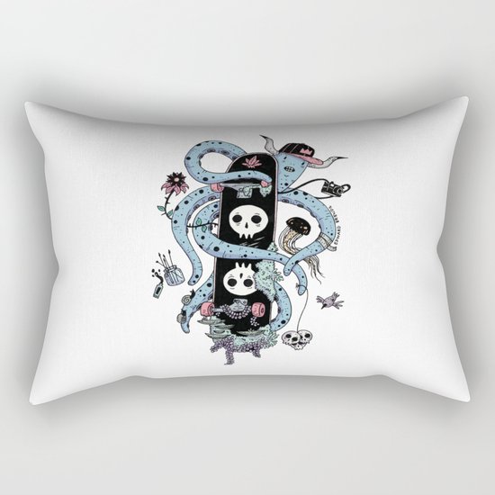 Octopus Skate Color Rectangular Pillow