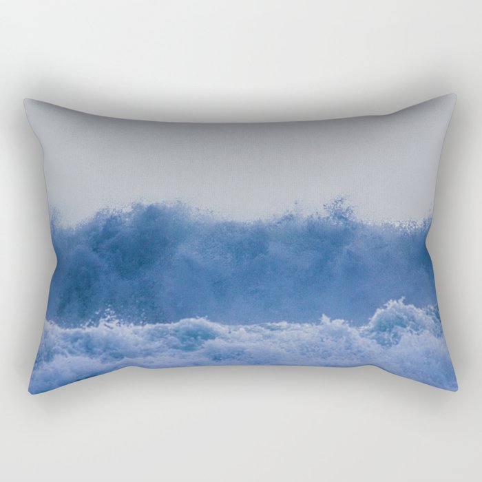Blue Sea Wave Rectangular Pillow