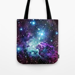 Fox Fur Nebula : Purple Teal Galaxy Tote Bag
