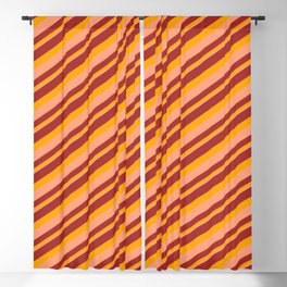 [ Thumbnail: Brown, Orange & Light Salmon Colored Lines/Stripes Pattern Blackout Curtain ]