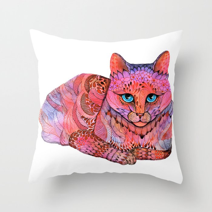 SUNSET CAT Throw Pillow