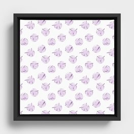 Pilates poses pattern Framed Canvas