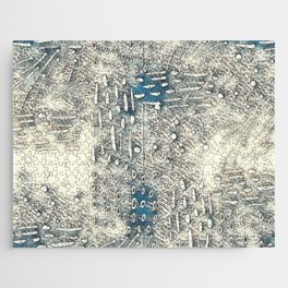 Blue Textured Weave Pattern  Jigsaw Puzzle