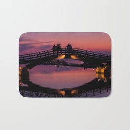 Lefkada Marina Bridge at sunset Bath Mat